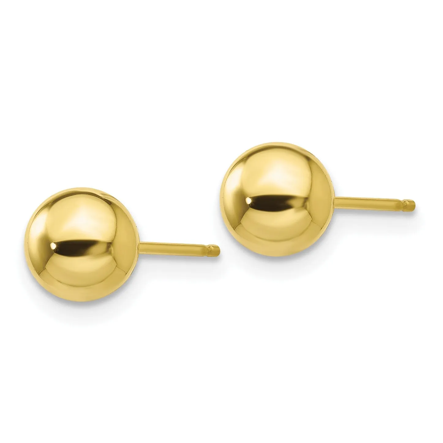 10KT Yellow Gold 6MM Ball Stud Earrings