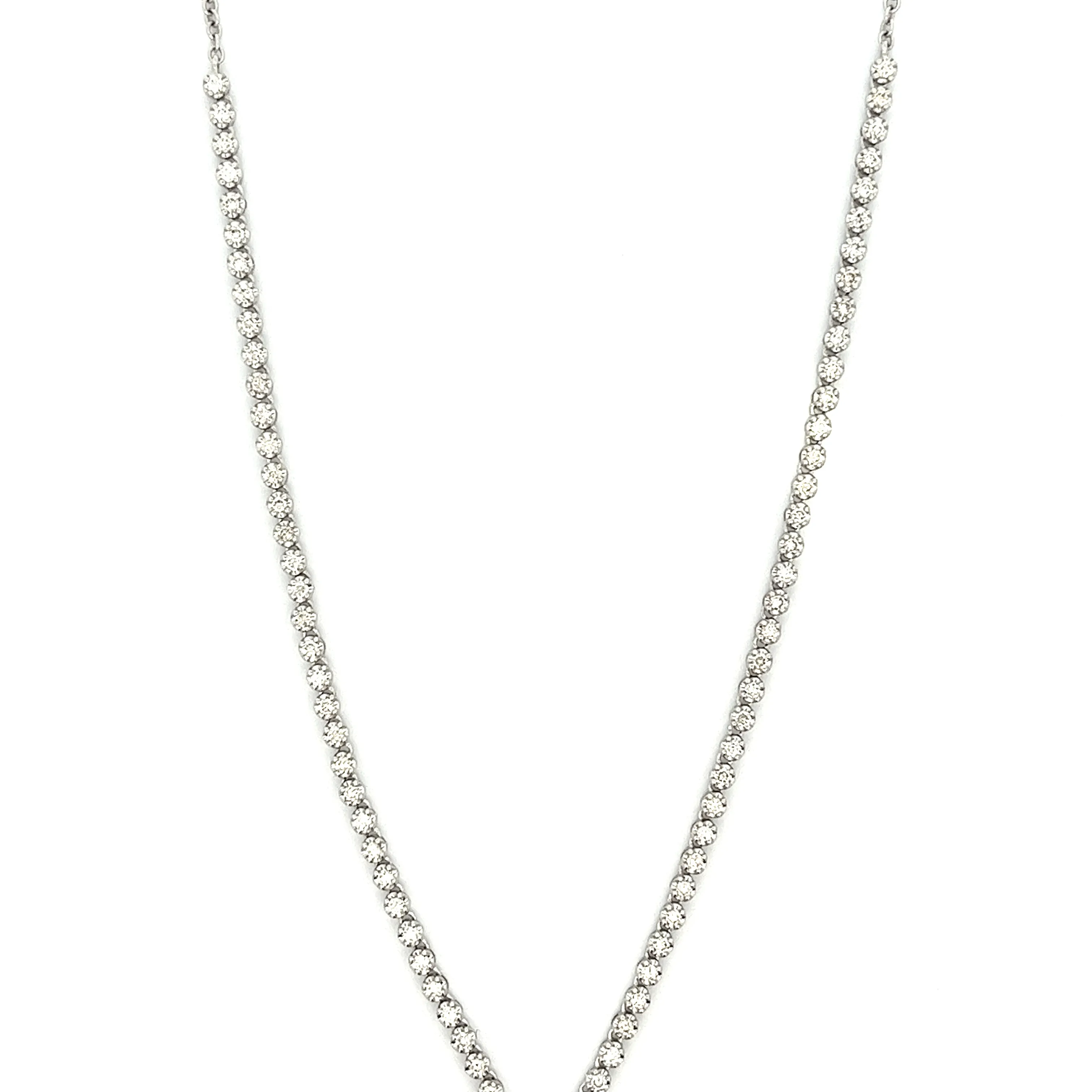 1.46ct 14k White Gold Diamond Lariat Necklace