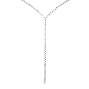 1.46ct 14k White Gold Diamond Lariat Necklace