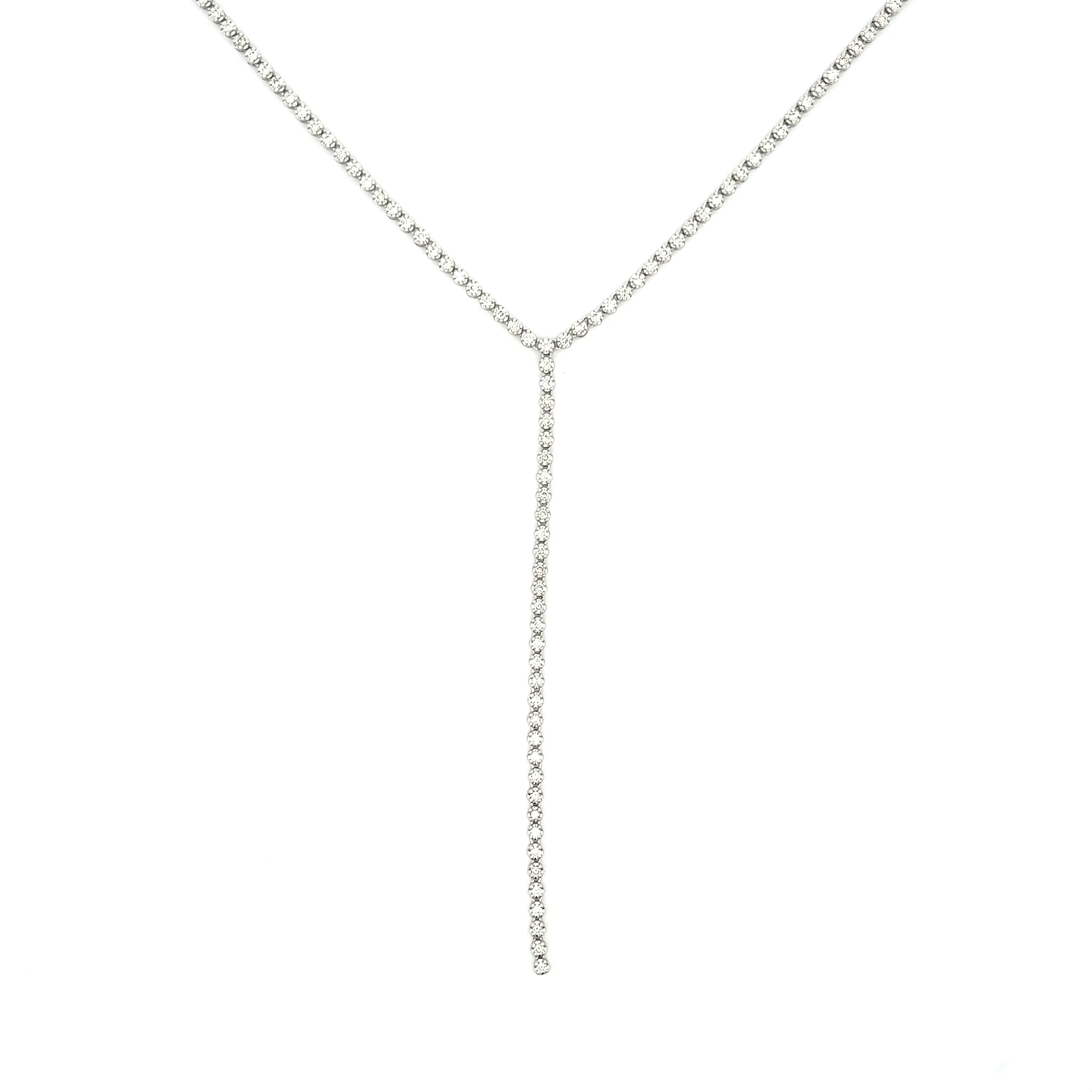 1.46ct 14k White Gold Diamond Lariat Necklace