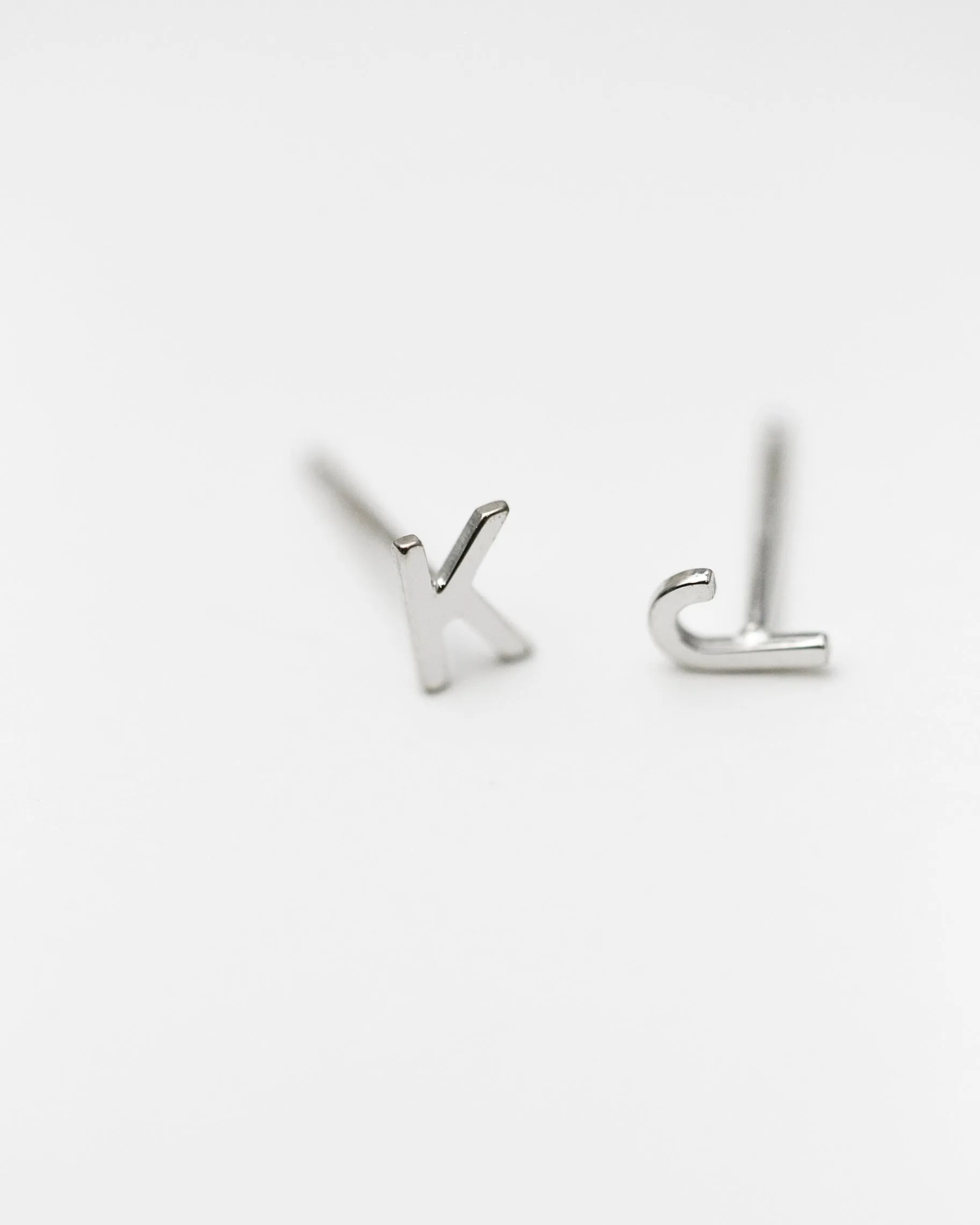 14K Initial stud Earrings