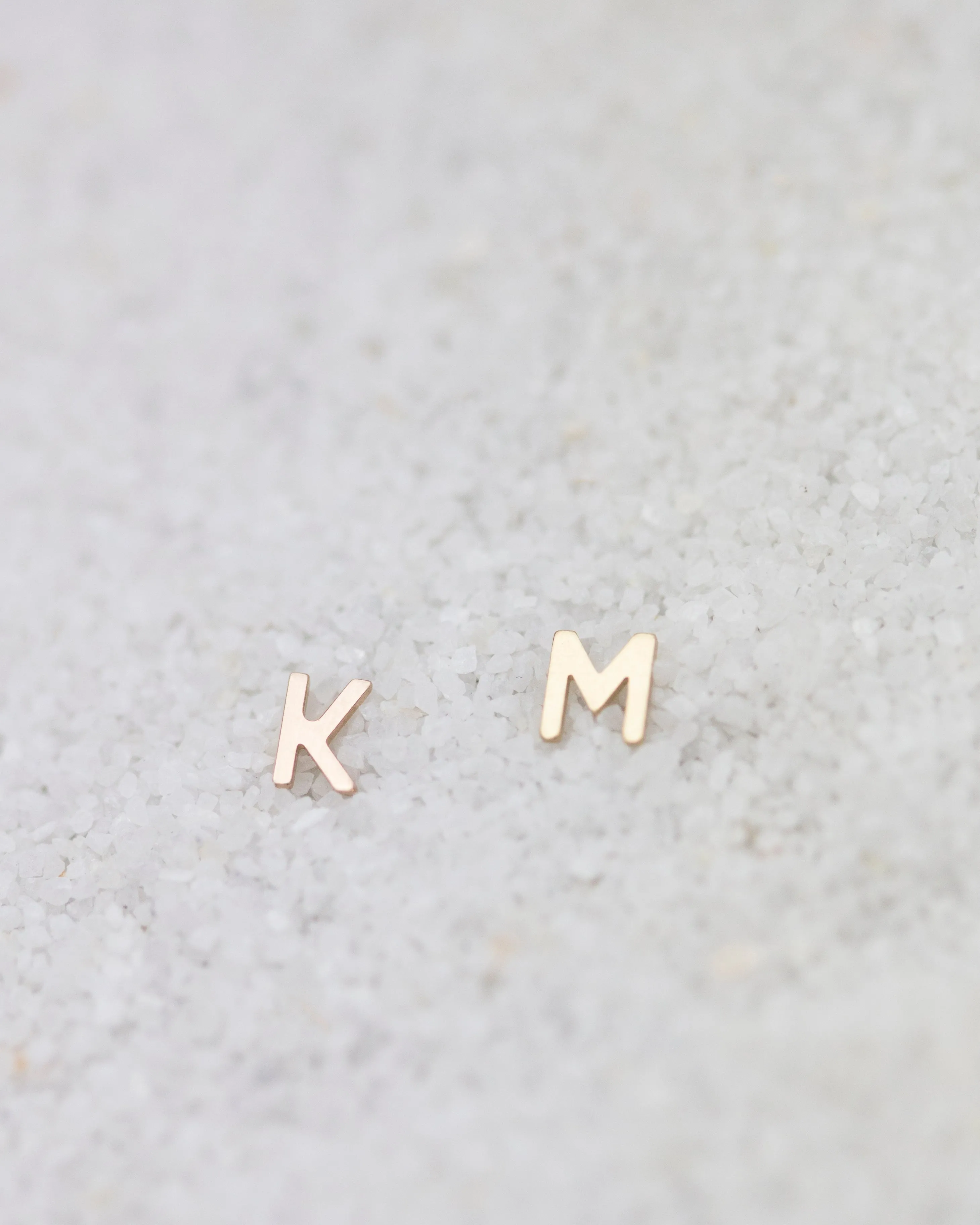 14K Initial stud Earrings