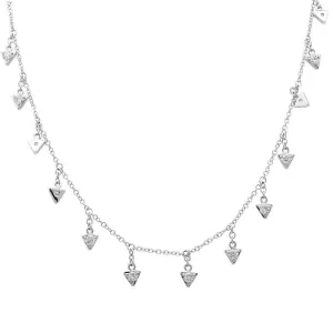 14k White Gold Diamond Dangle Necklace