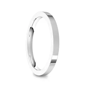 14k White Gold Women's Flat Ring with Polished Finish - 2mm - 4mm