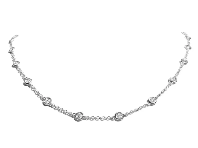 1.51CT T.W. Diamond by the Yard Chain Necklace