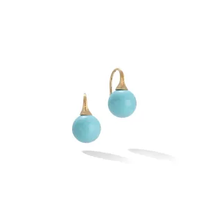 18K Africa Boule Turquoise Earrings - OB1639 A TU Y02