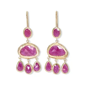 18K Chandelier Earrings in Ruby