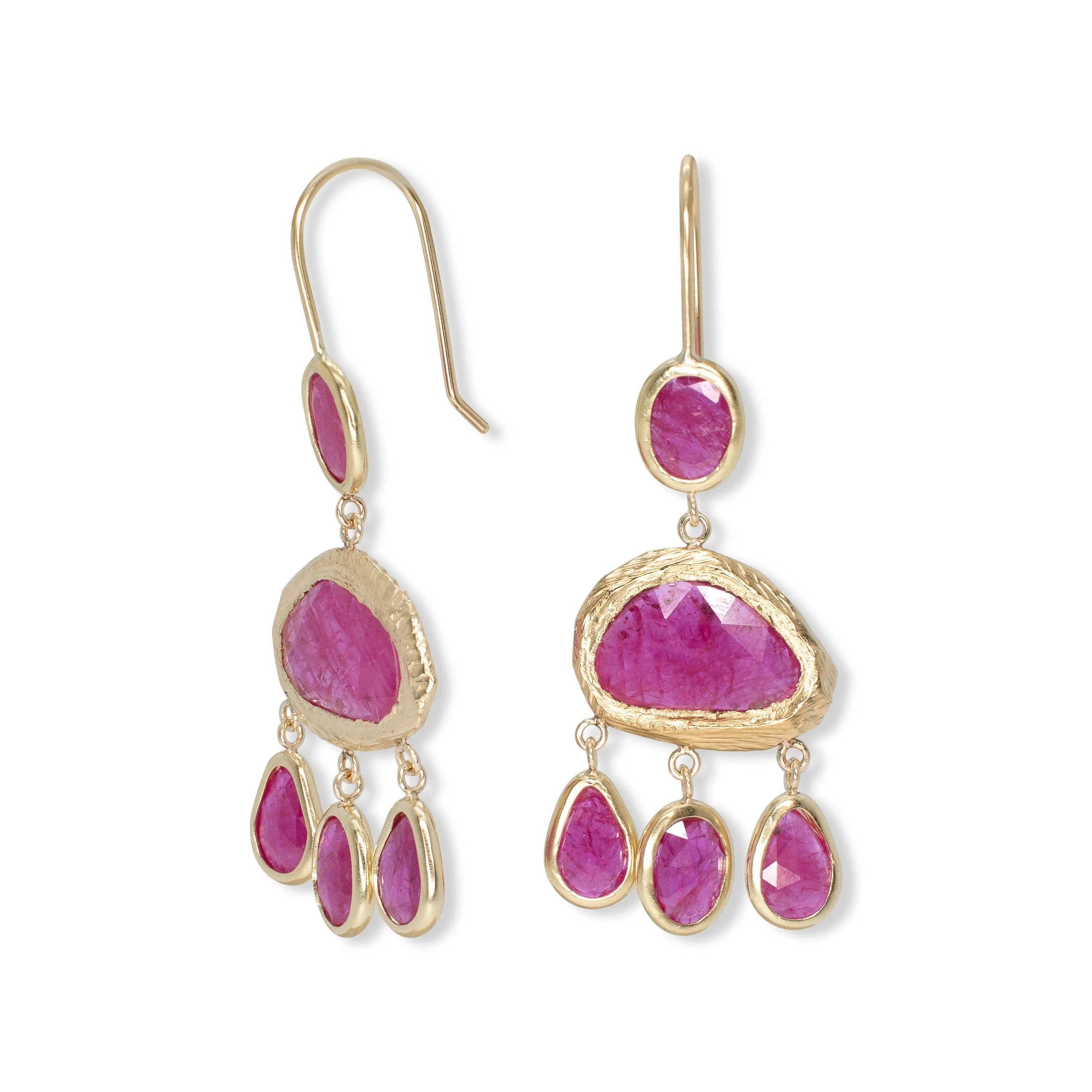 18K Chandelier Earrings in Ruby