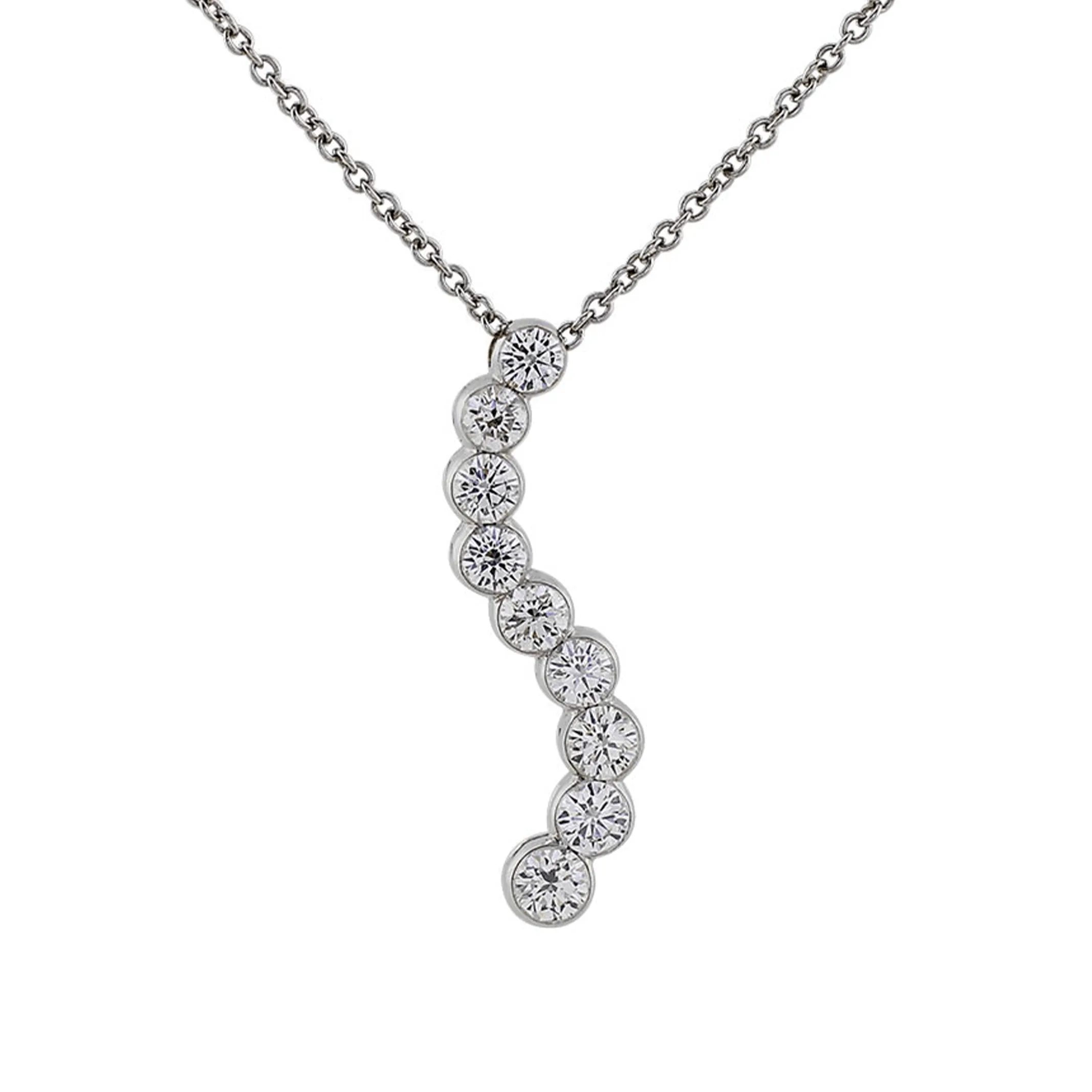 18k White Gold Natasia S 1.5ct Diamond Pendant Necklace