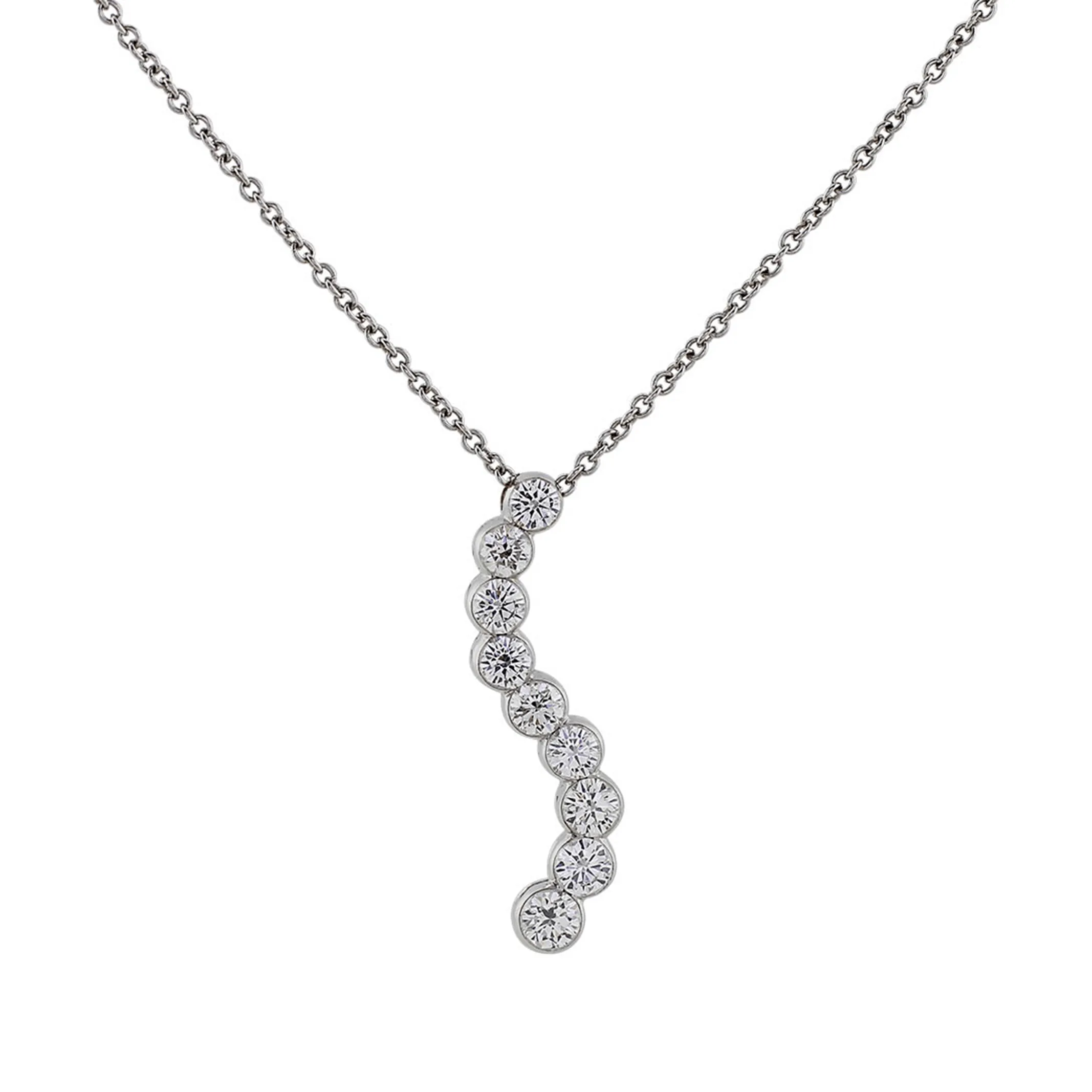 18k White Gold Natasia S 1.5ct Diamond Pendant Necklace