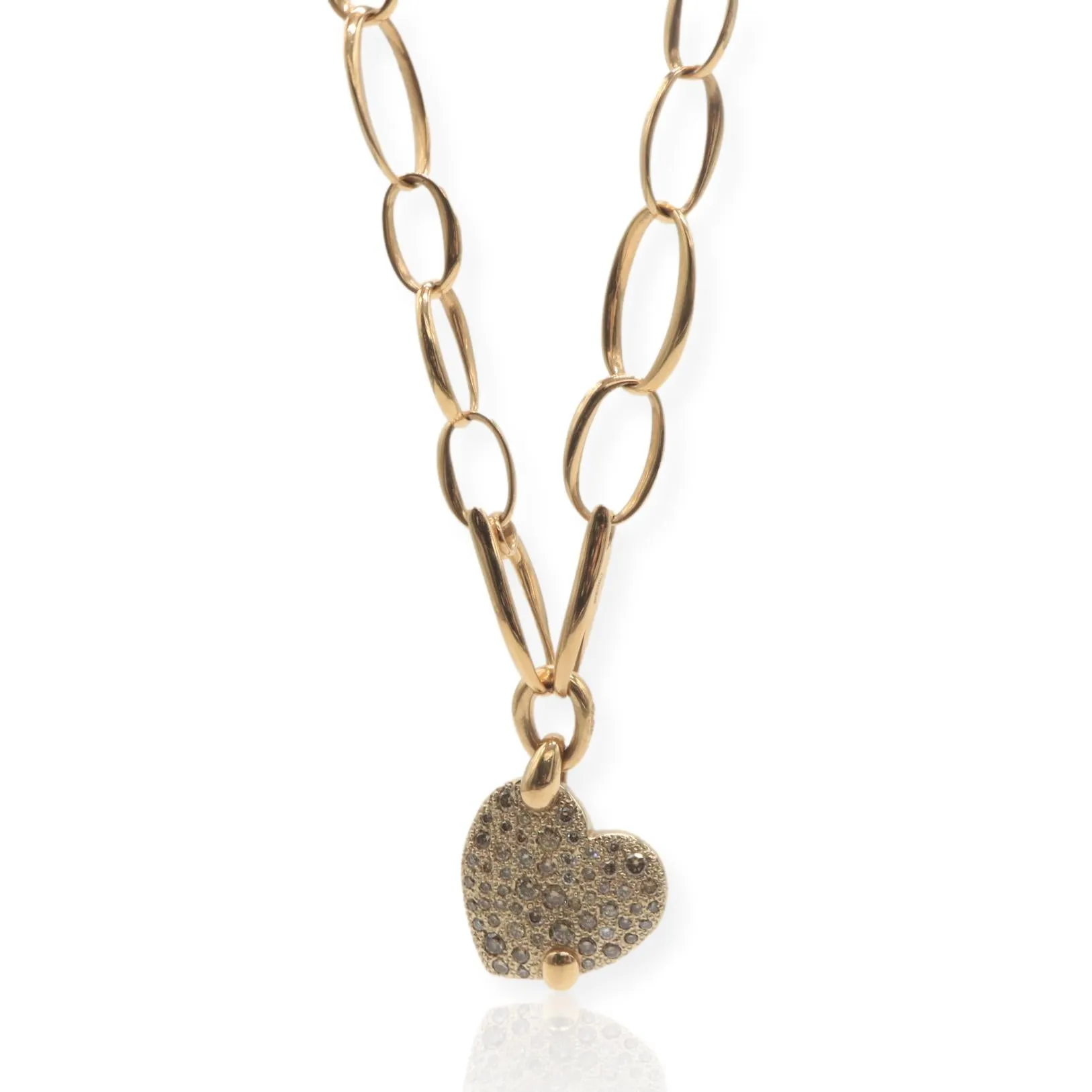 18KY-1.40xtw Pomellato Sabbia  Heart Pave Pendant