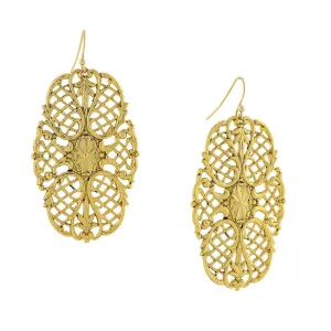 1928 Jewelry Classic Ornamental Filigree Drop Earrings