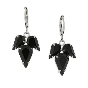 1928 Jewelry Drop Earrings Made With Black Austrian Crystal