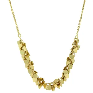 1928 Jewelry Gold Cluster Heart Necklace 16"