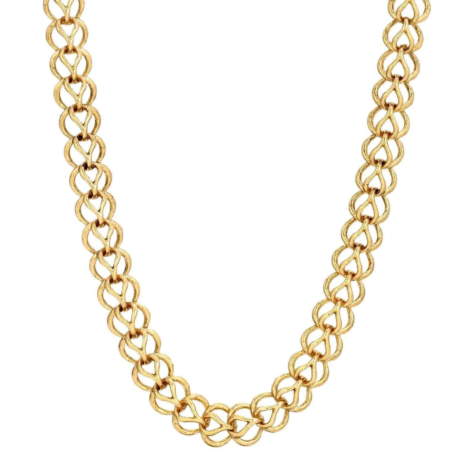 1928 Jewelry Gold Hand Linked Chain Necklace 18"