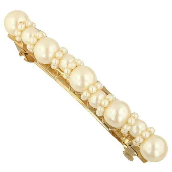 1928 Jewelry Ivory Colored Faux Pearl Hair Barrette