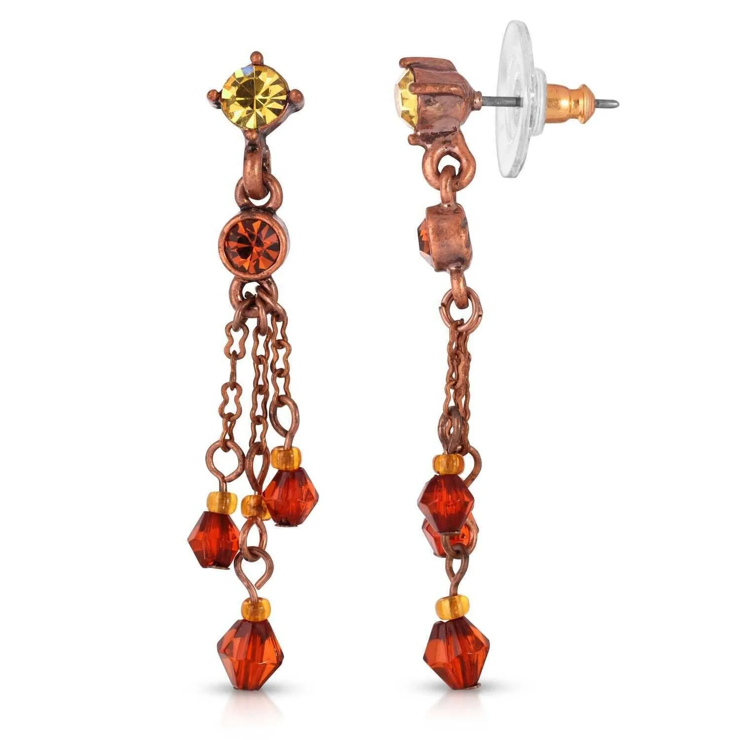 1928 Jewelry Light Colorado Topaz Tassel Earrings