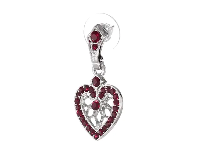 1928 Jewelry "Heart of Hearts" Crystal Post Dangle Earrings