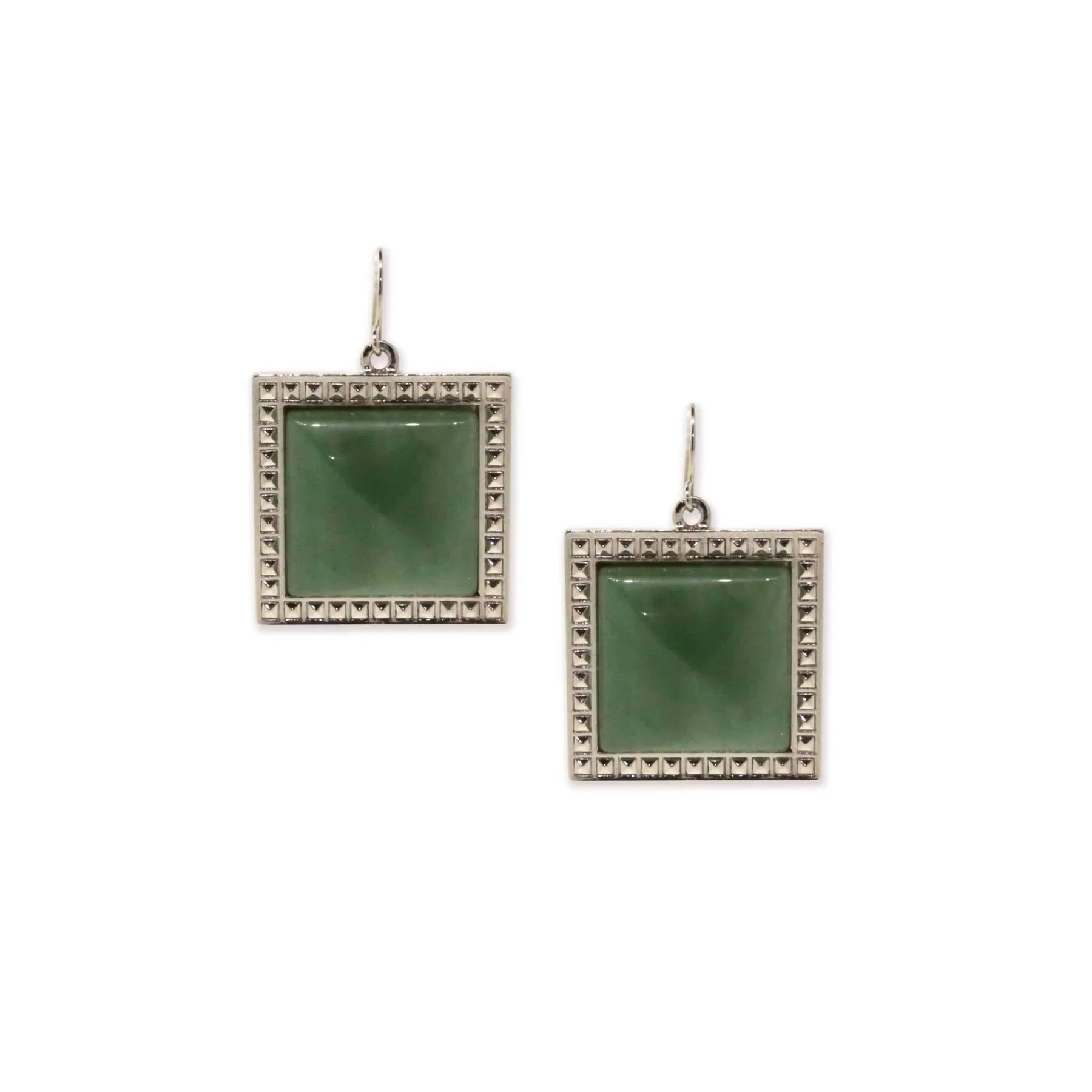 1928 Jewelry Serenity Square Gemstone Drop Earrings