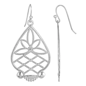 1928 Jewelry Teardrop Filigree Drop Earrings