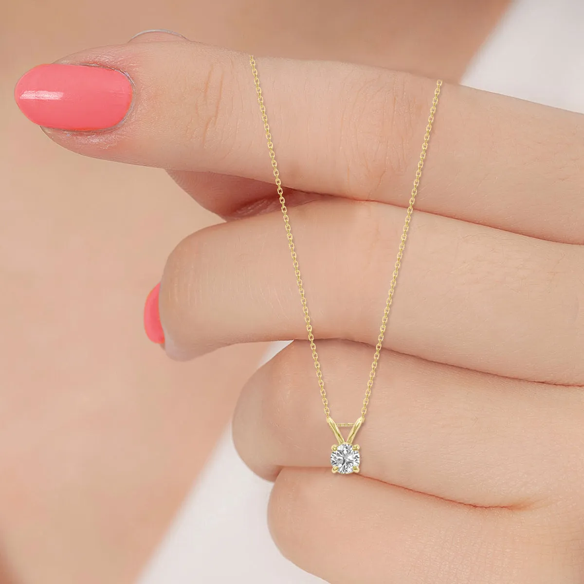 1ct tw LAB GROWN Diamond Necklace in 14kt Yellow gold