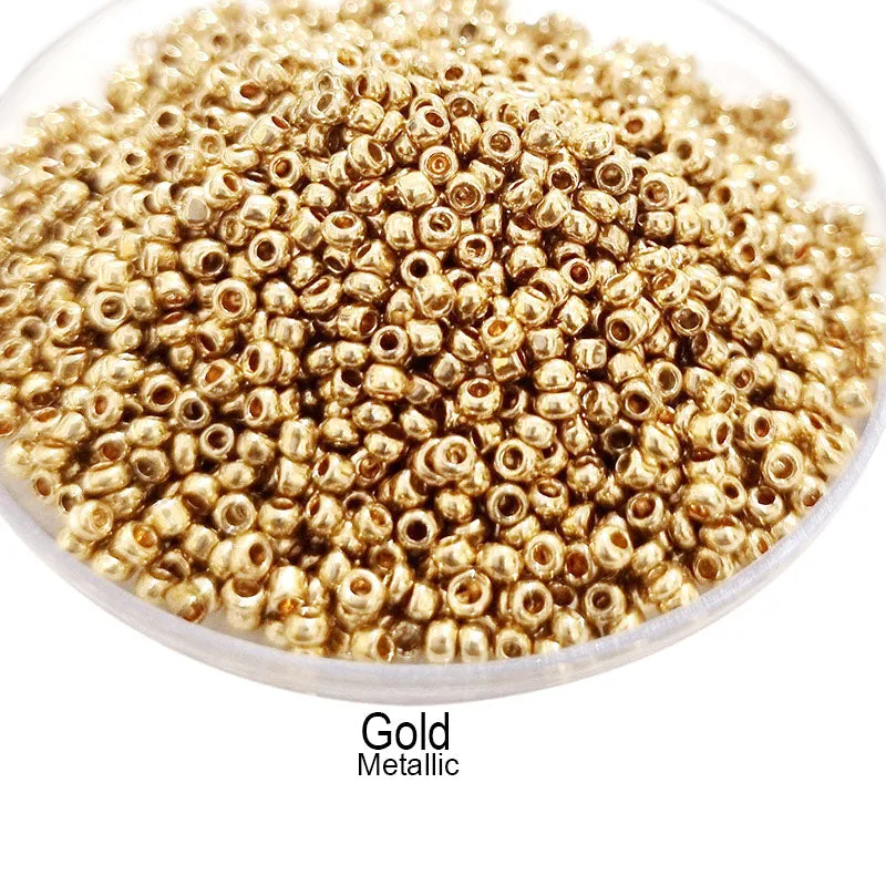 25 gram Pkg. Metallic Gold 11/0 glass seed beads Best quality sugar seed beads