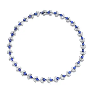 43.69 Carat Sapphire Diamond Deco Necklace