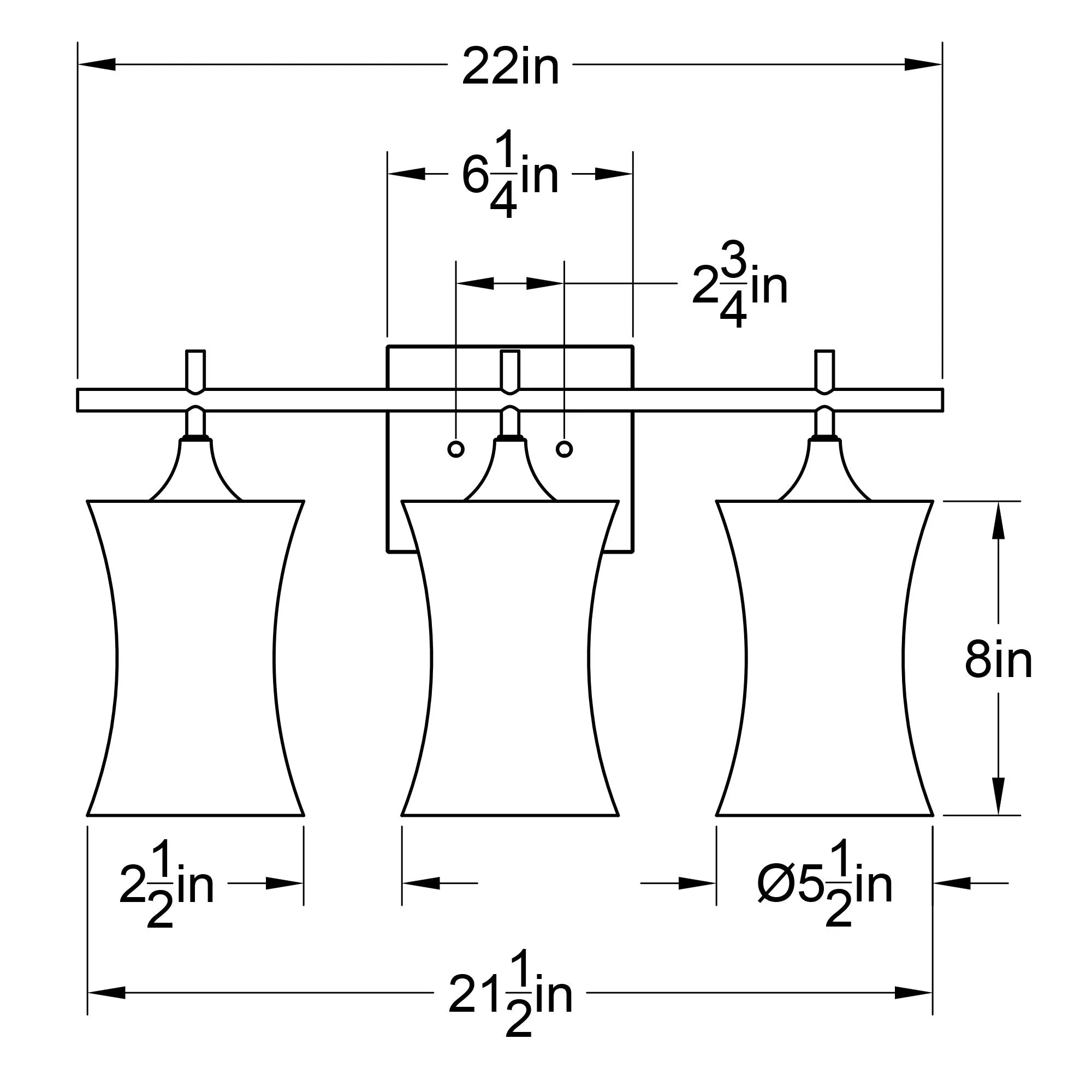 818 Swell: 3 Light Wall Vanity