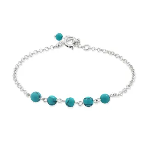 925 Silver Turquoise Bracelet - December Birthstone Gift