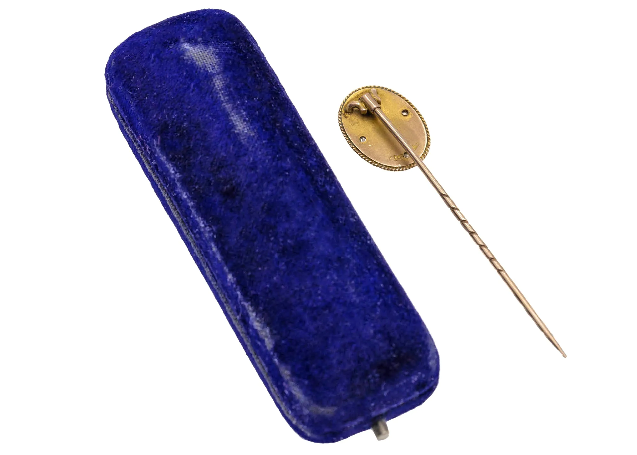 9ct Gold Nautical Flag Stick Pin, Original Blue Velvet Box