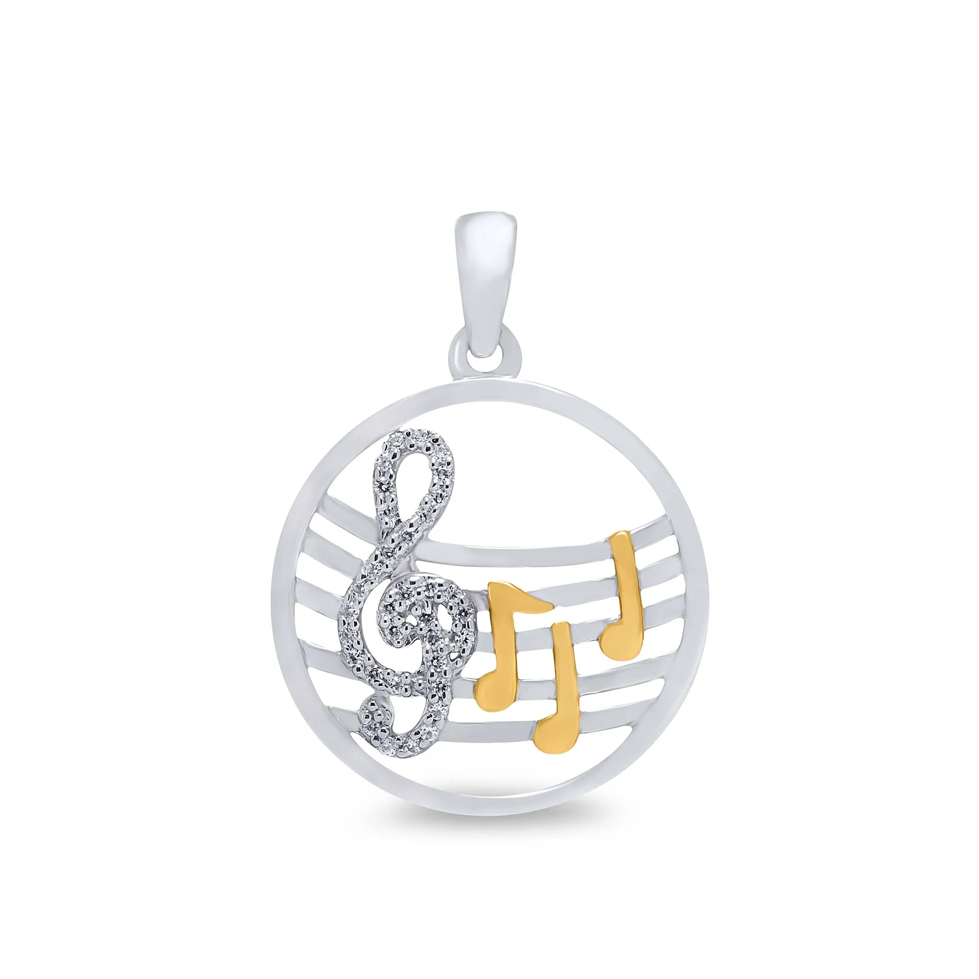 9ct Yellow & White Gold Music Pendant