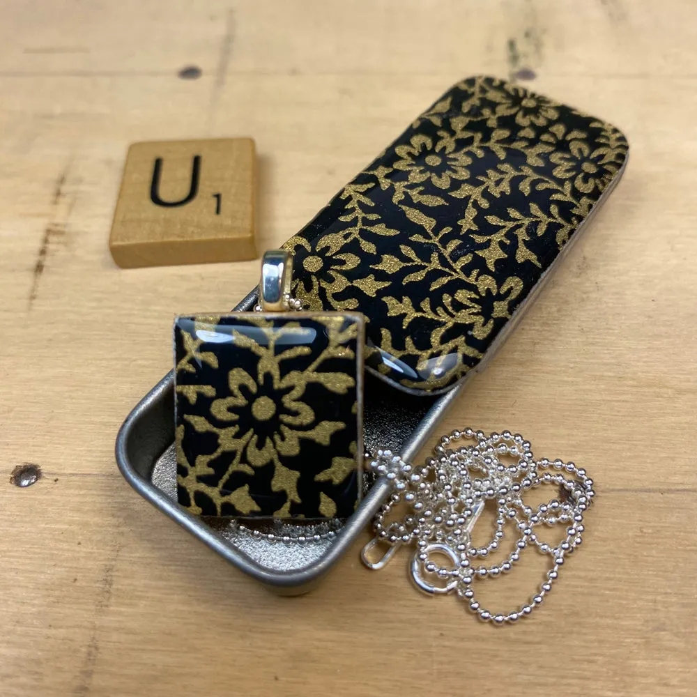 A Scrabble Tile Pendant and Teeny Tiny Tin Ditsy Kuro