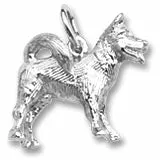 Akita Charm In Sterling Silver