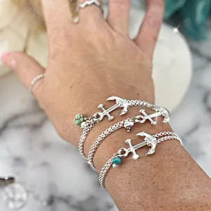 Anchors Away | turquoise | white buffalo | variscite | bracelet