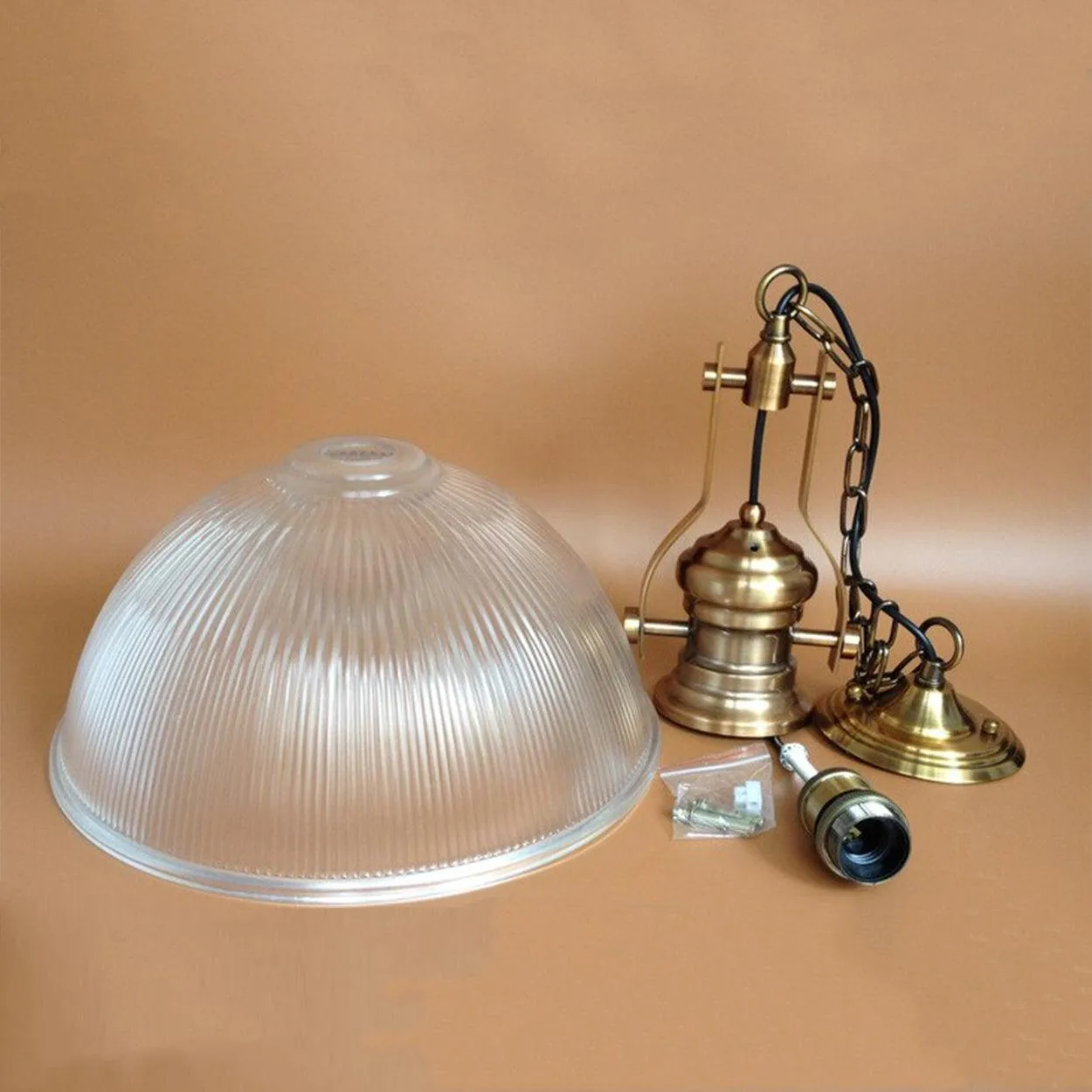 ANKUR QUEST VINTAGE STYLE METAL AND GLASS HANGING LIGHT