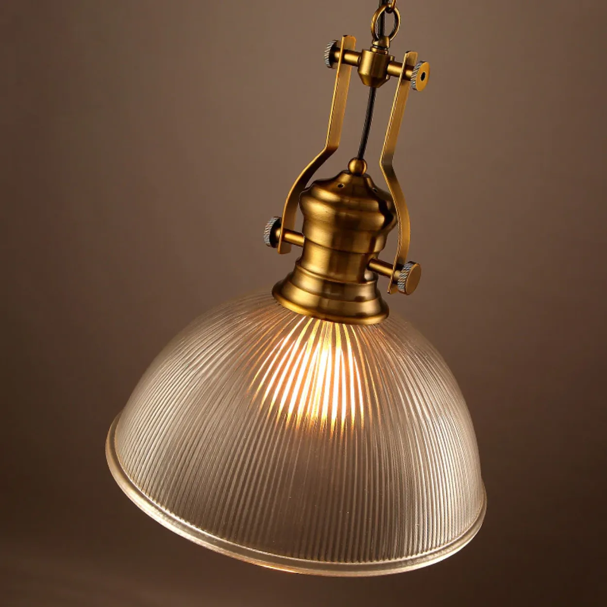 ANKUR QUEST VINTAGE STYLE METAL AND GLASS HANGING LIGHT