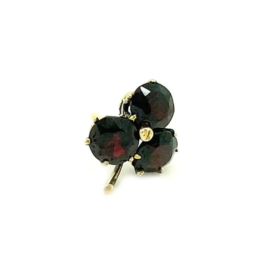 Antique Victorian 9ct Gold Garnet Single Stud Earring