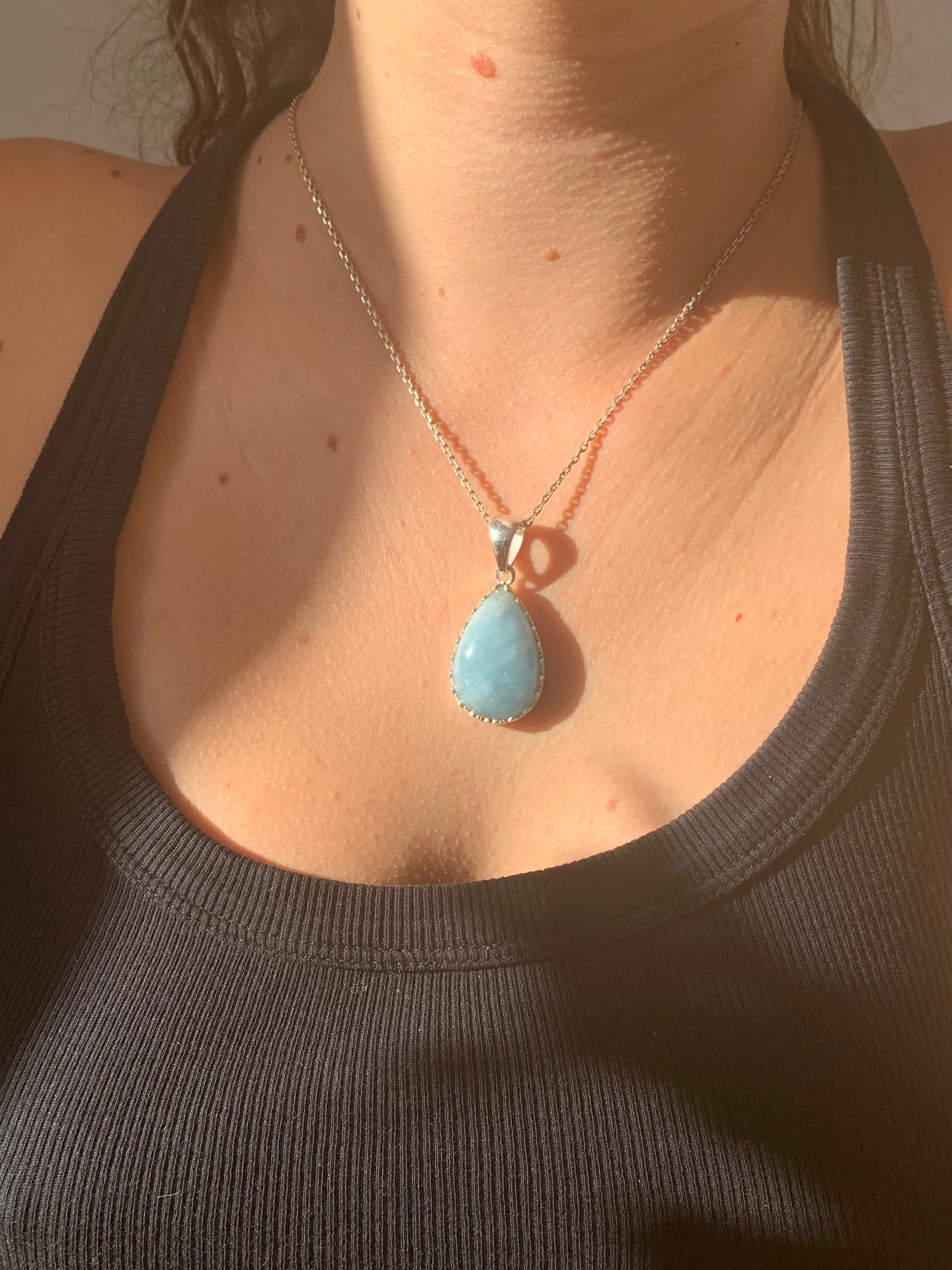 Aquamarine Lilith Pendant - Reg. Teardrop