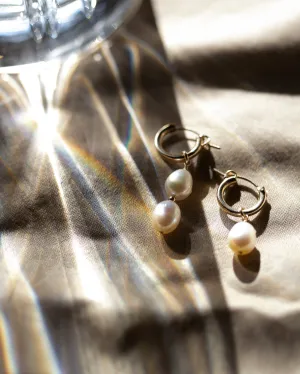 Baroque Pearl Hoop Earrings