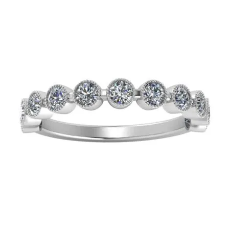 Briallen Round Millgrain Trendy Lab Diamond Wedding Ring