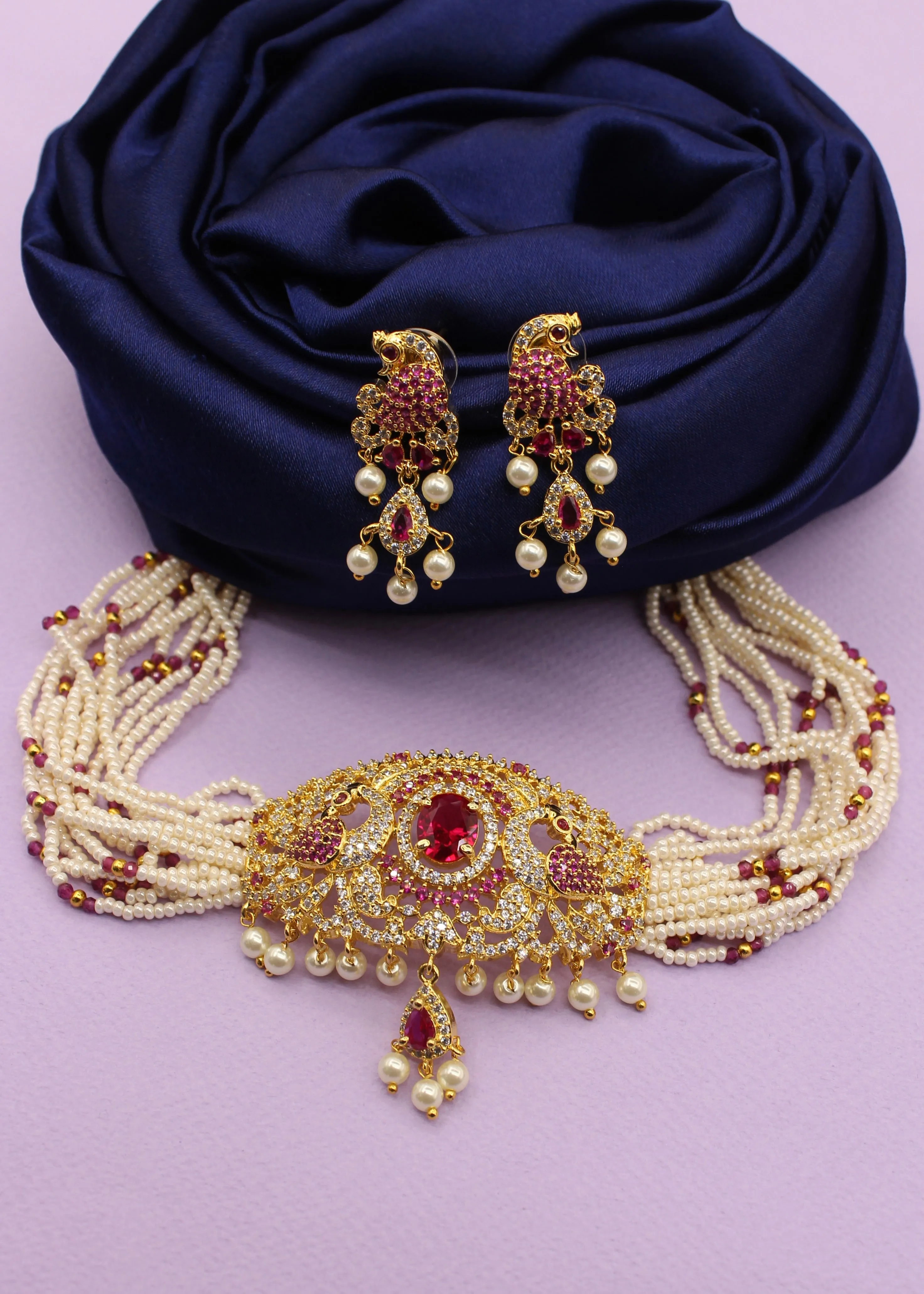 BRILLIANT MOTI CHOKER SET