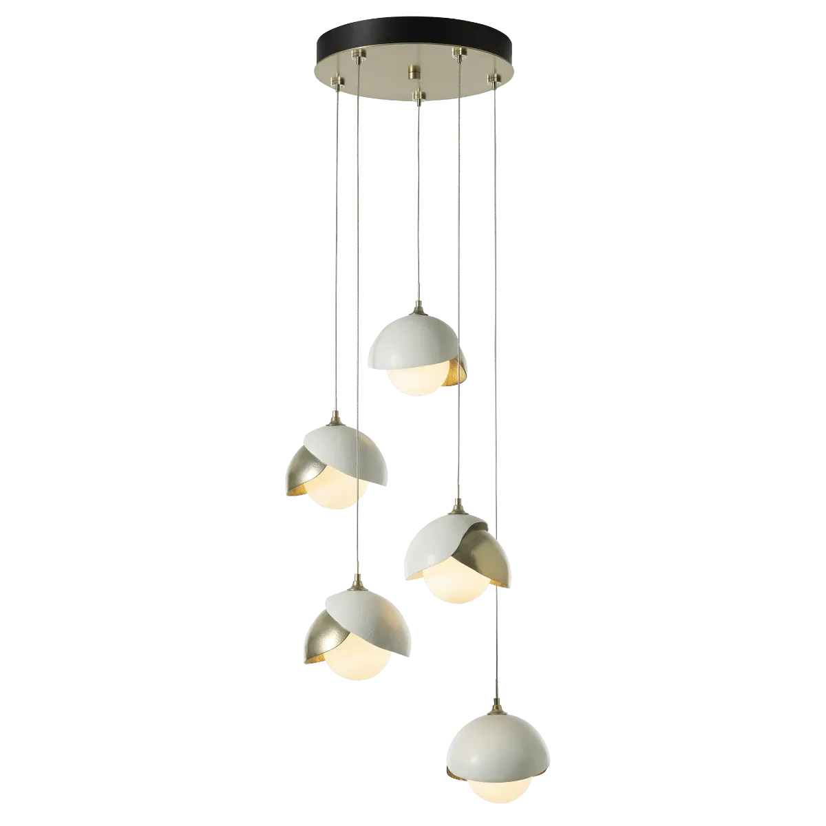 Brooklyn 16 in. 5 lights Standard Pendant Light Sterling Finish