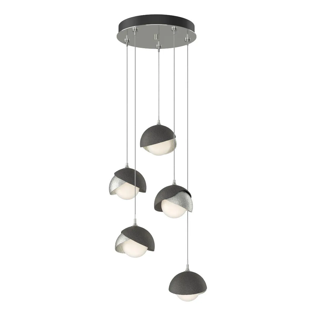 Brooklyn 16 in. 5 lights Standard Pendant Light Sterling Finish