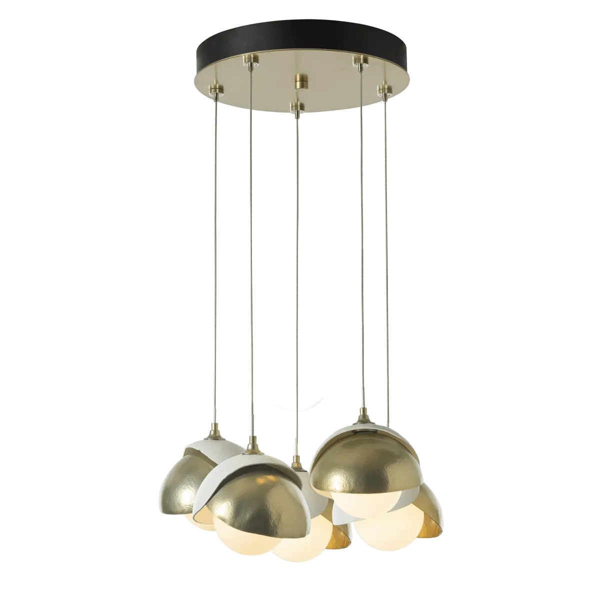 Brooklyn 16 in. 5 lights Standard Pendant Light Sterling Finish