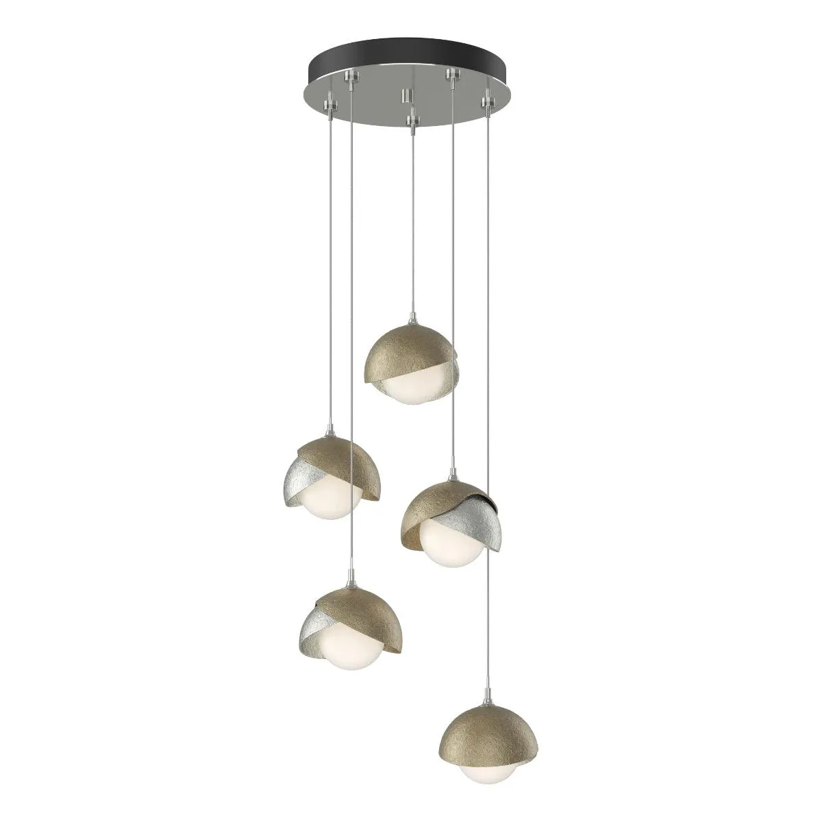 Brooklyn 16 in. 5 lights Standard Pendant Light Sterling Finish