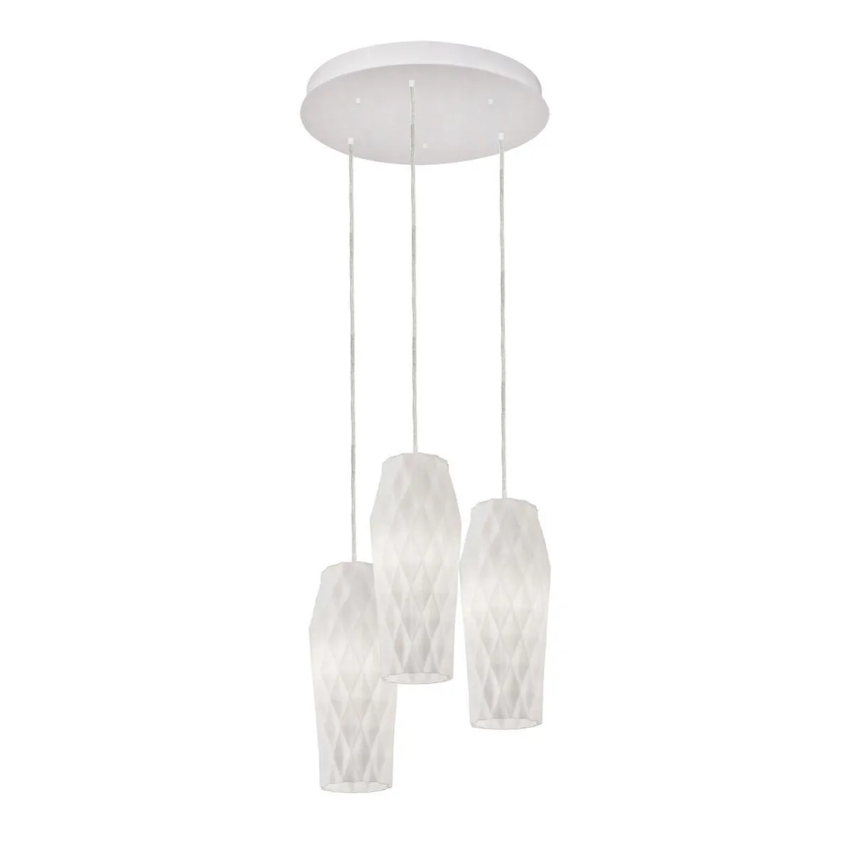 Candace 18 in. 3 Lights Pendant Light Satin Nickel Finish Opal Shade