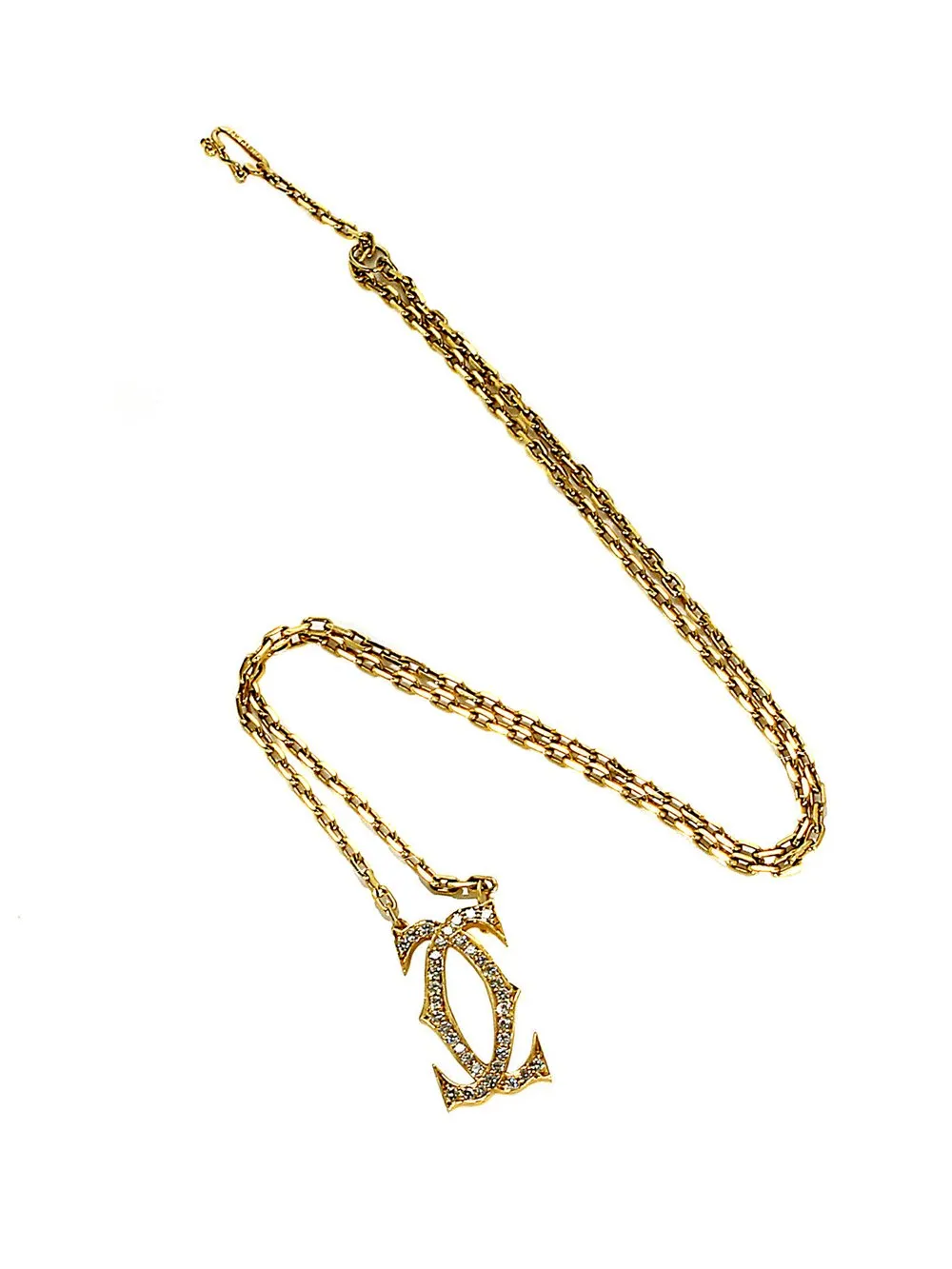 Cartier Double C Diamond Gold Necklace