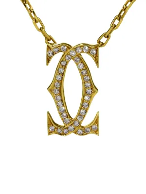 Cartier Double C Diamond Gold Necklace