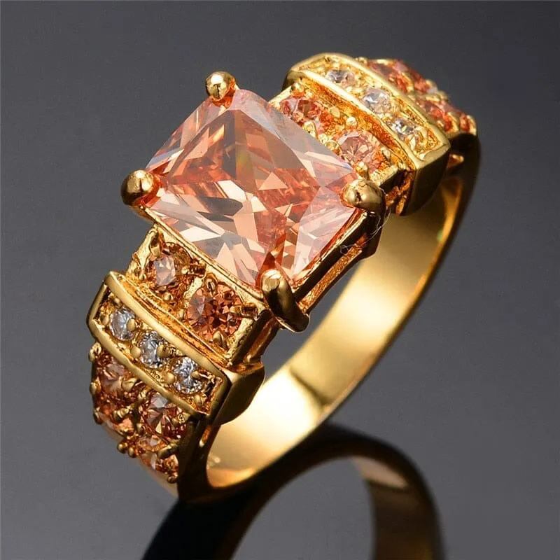 Champagne Crystal Zircon Ring