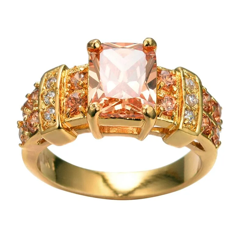 Champagne Crystal Zircon Ring